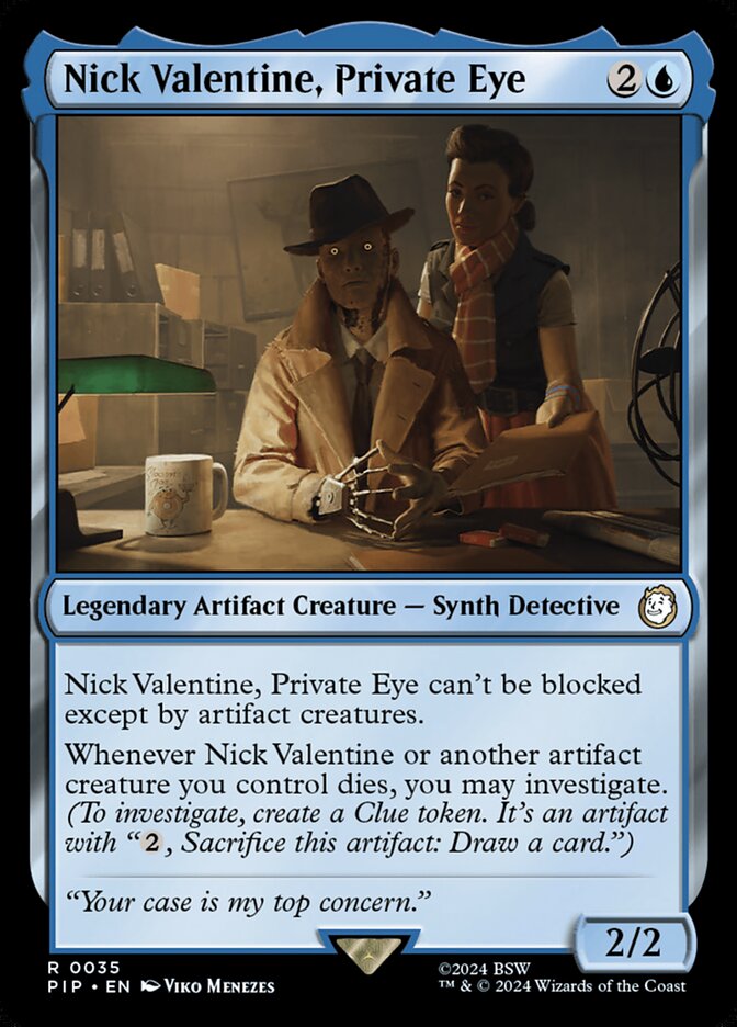 Nick Valentine, Private Eye - carta Magic The Gathering