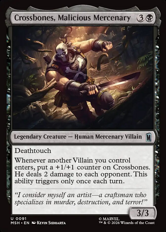 Crossbones, Malicious Mercenary - carta Magic The Gathering