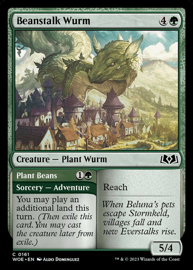 Beanstalk Wurm // Plant Beans - carta Magic The Gathering