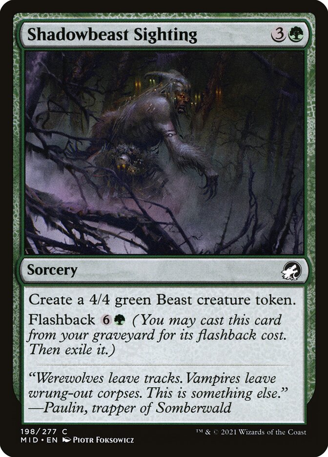 Shadowbeast Sighting - carta Magic The Gathering