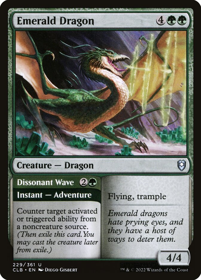 Emerald Dragon // Dissonant Wave - carta Magic The Gathering