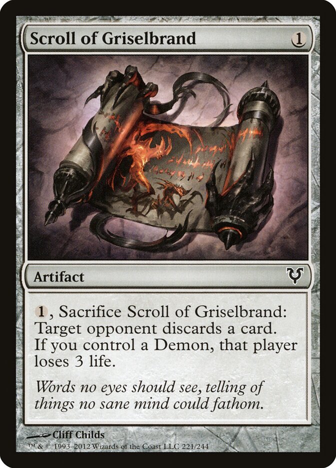 Scroll of Griselbrand - carta Magic The Gathering