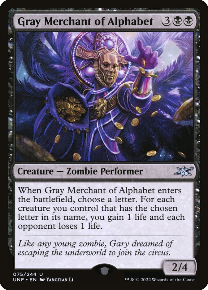 Gray Merchant of Alphabet - carta Magic The Gathering