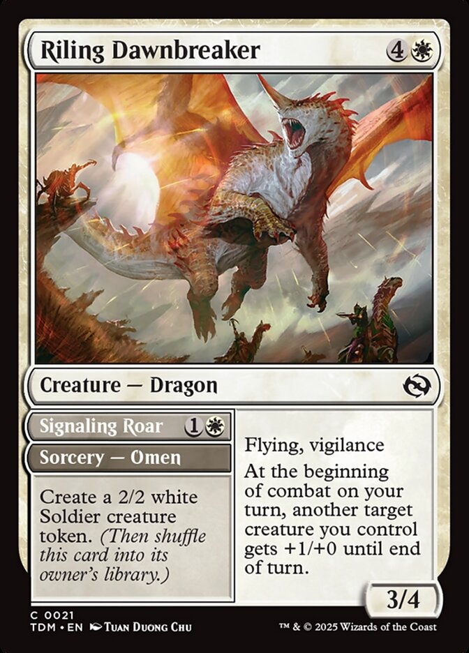 Riling Dawnbreaker // Signaling Roar - carta Magic The Gathering