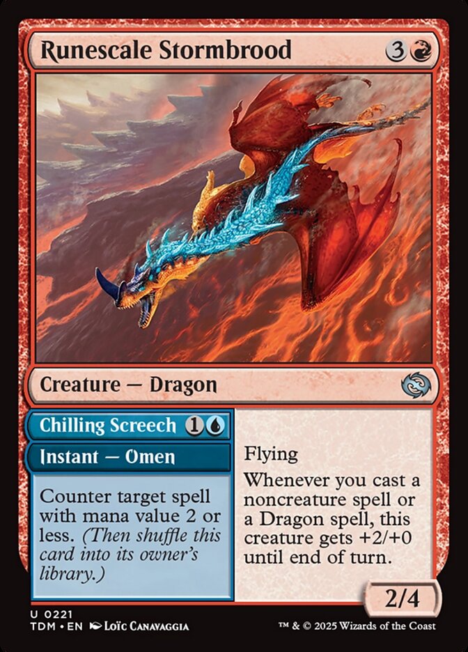 Runescale Stormbrood // Chilling Screech - carta Magic The Gathering