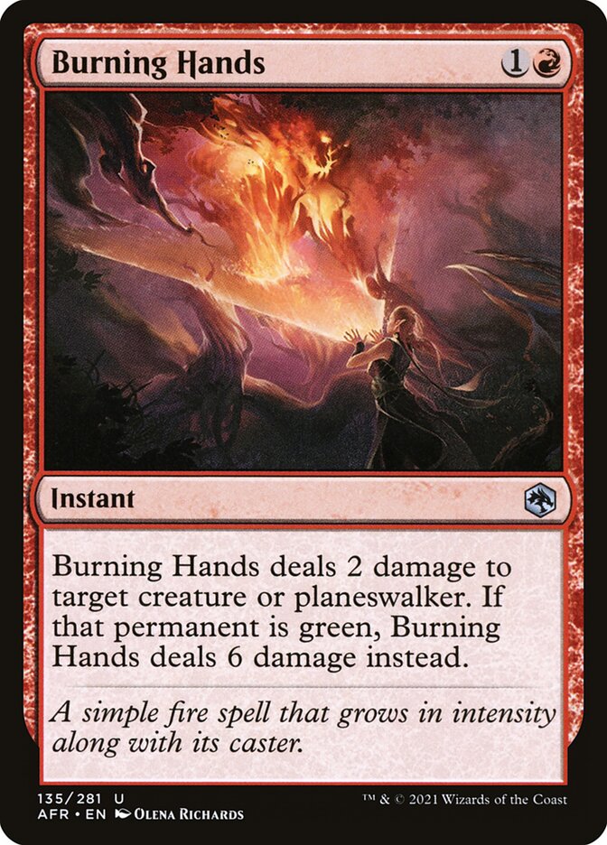 Burning Hands - carta Magic The Gathering