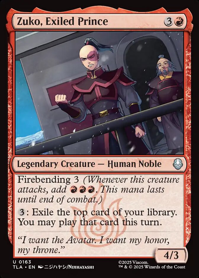 Zuko, Exiled Prince - carta Magic The Gathering