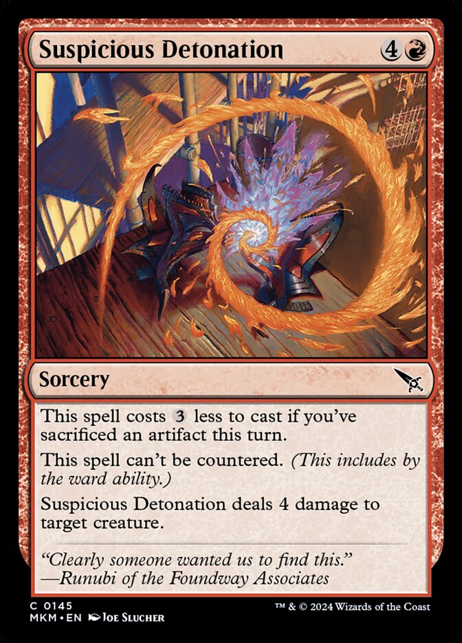 Suspicious Detonation - carta Magic The Gathering