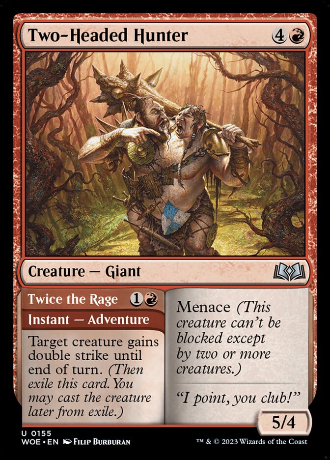 Two-Headed Hunter // Twice the Rage - carta Magic The Gathering