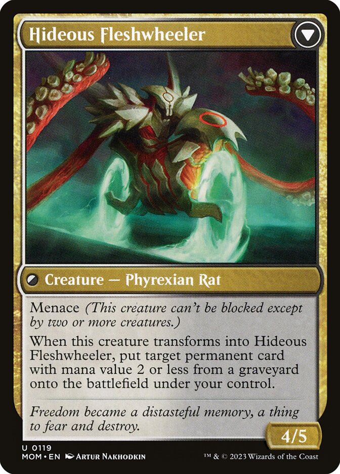 Hideous Fleshwheeler - carta Magic The Gathering