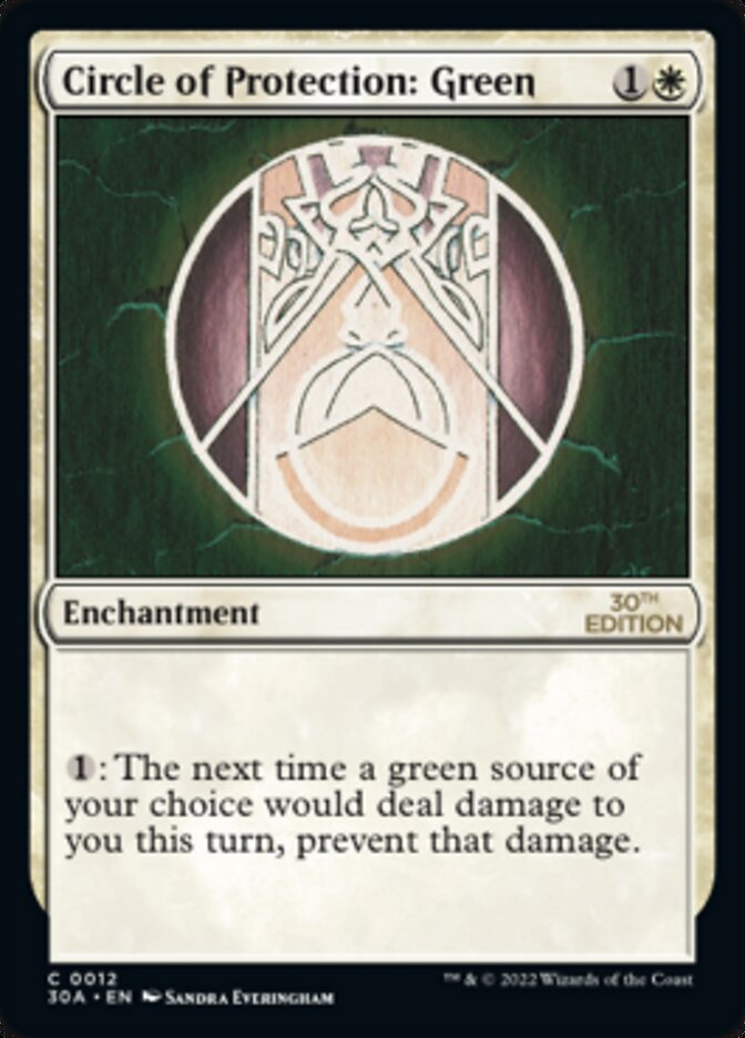 Circle of Protection: Green - carta Magic The Gathering