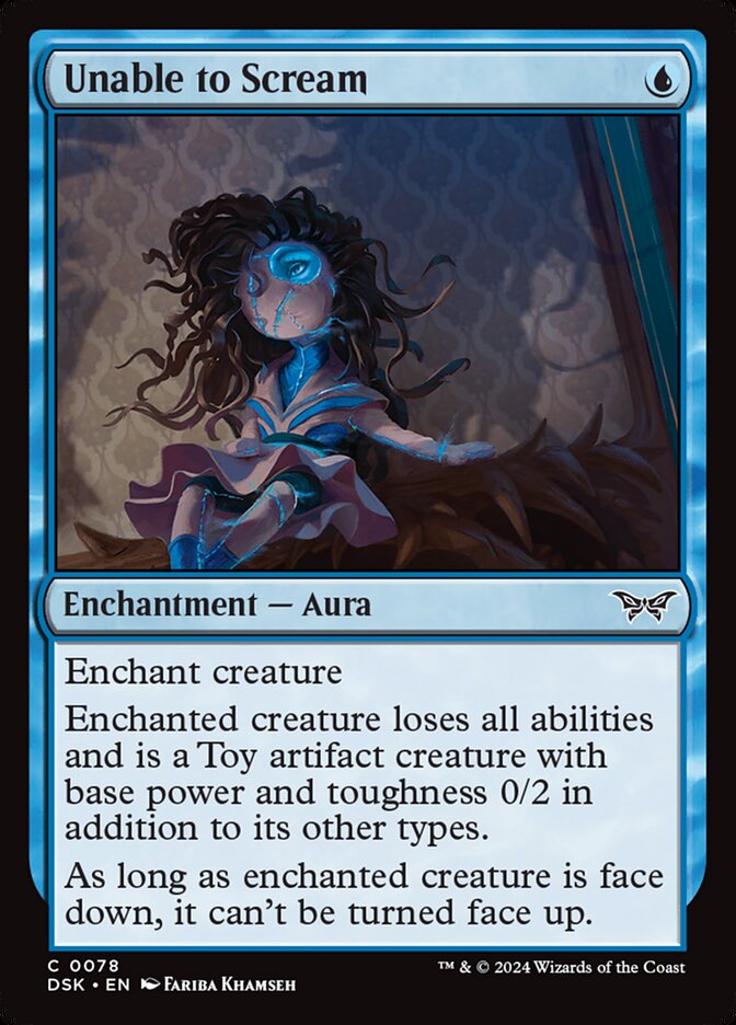 Unable to Scream - carta Magic The Gathering