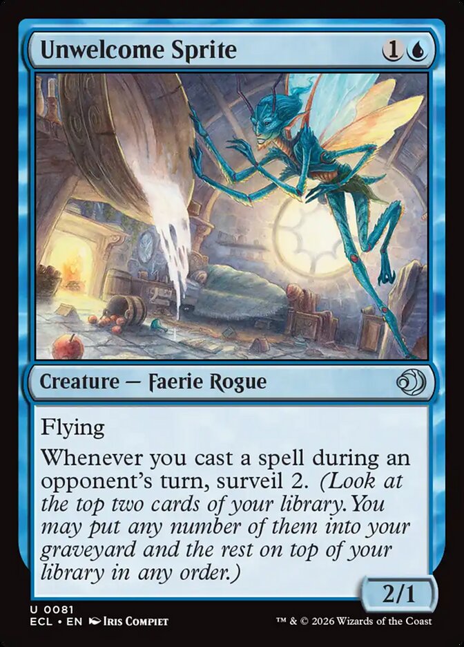 Unwelcome Sprite - carta Magic The Gathering