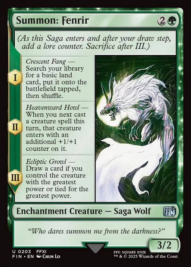 Summon: Fenrir - carta Magic The Gathering