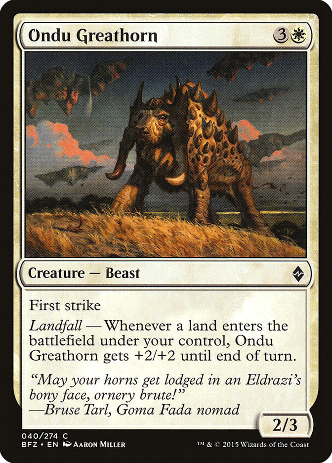 Ondu Greathorn - carta Magic The Gathering