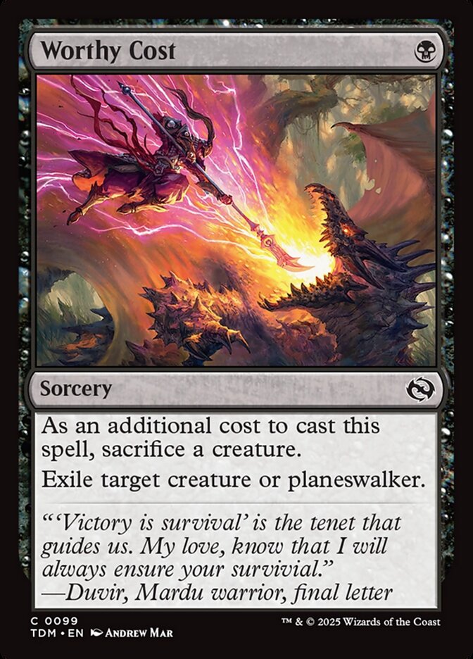 Worthy Cost - carta Magic The Gathering