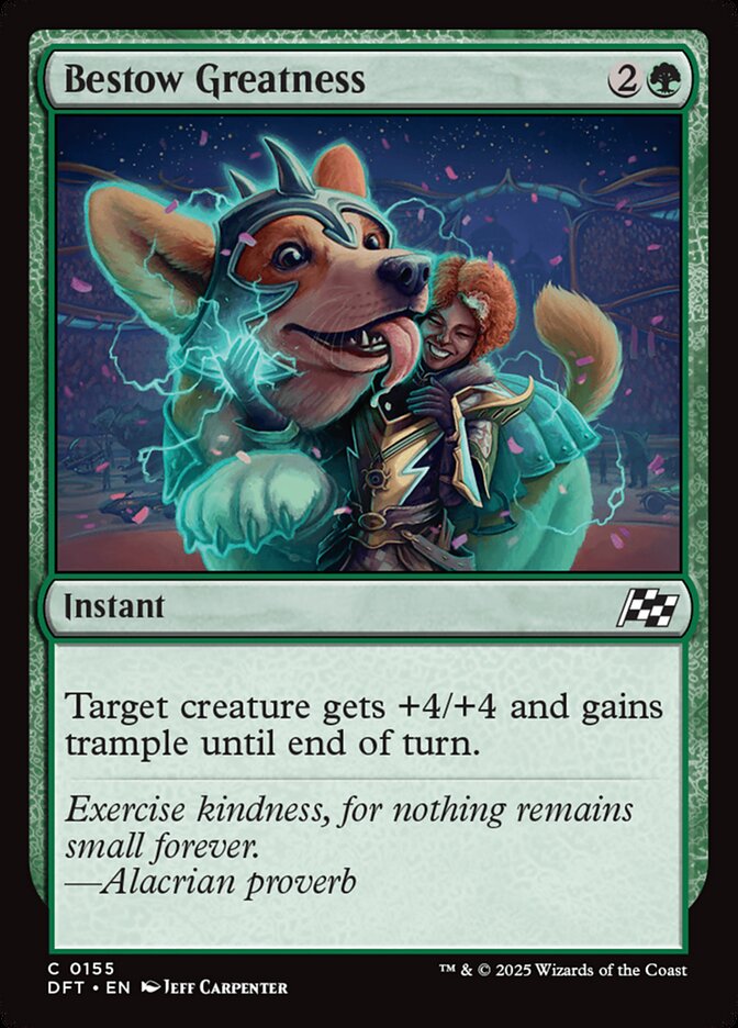 Bestow Greatness - carta Magic The Gathering