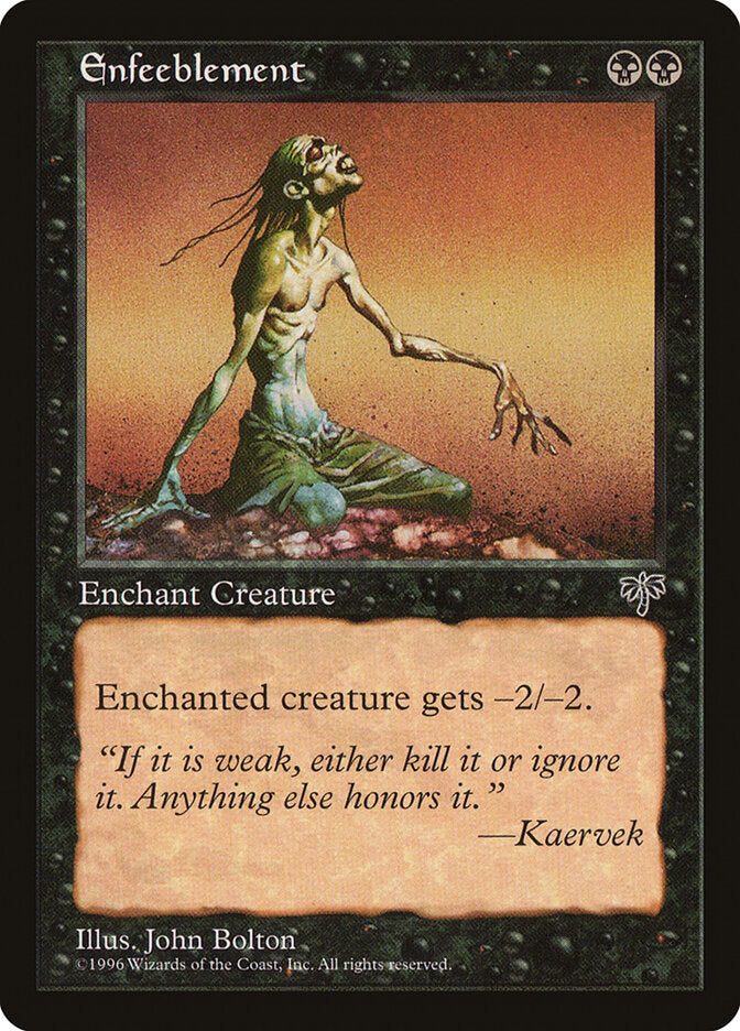 Enfeeblement - carta Magic The Gathering