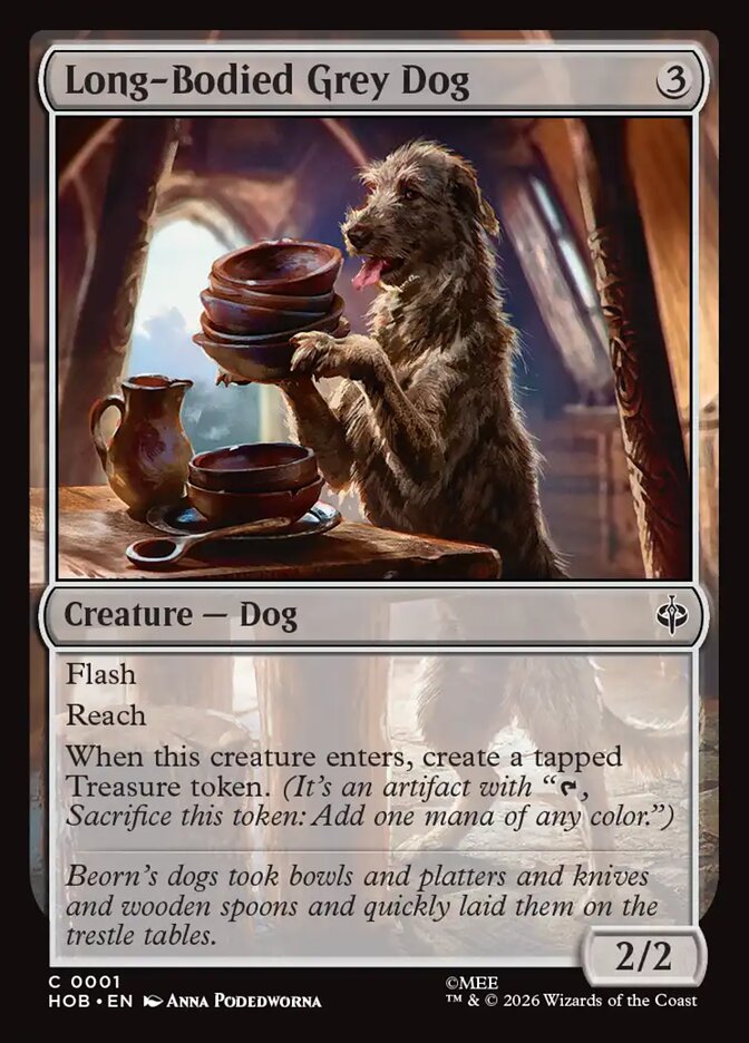 Long-Bodied Grey Dog - carta Magic The Gathering