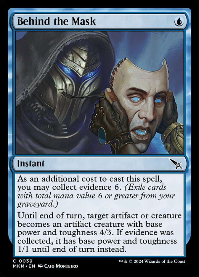 Behind the Mask - carta Magic The Gathering