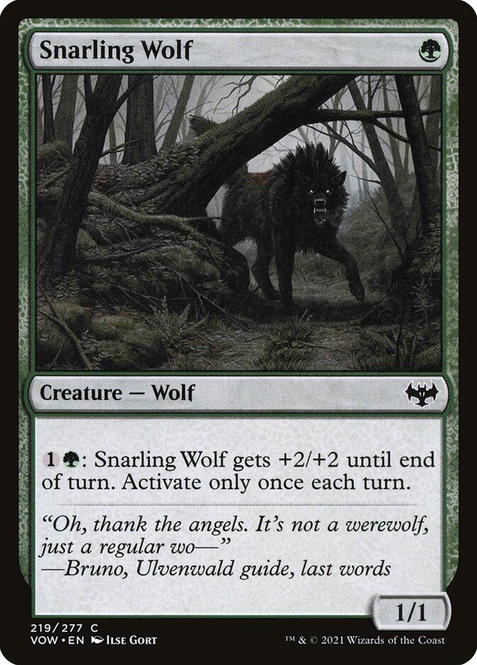Snarling Wolf - carta Magic The Gathering
