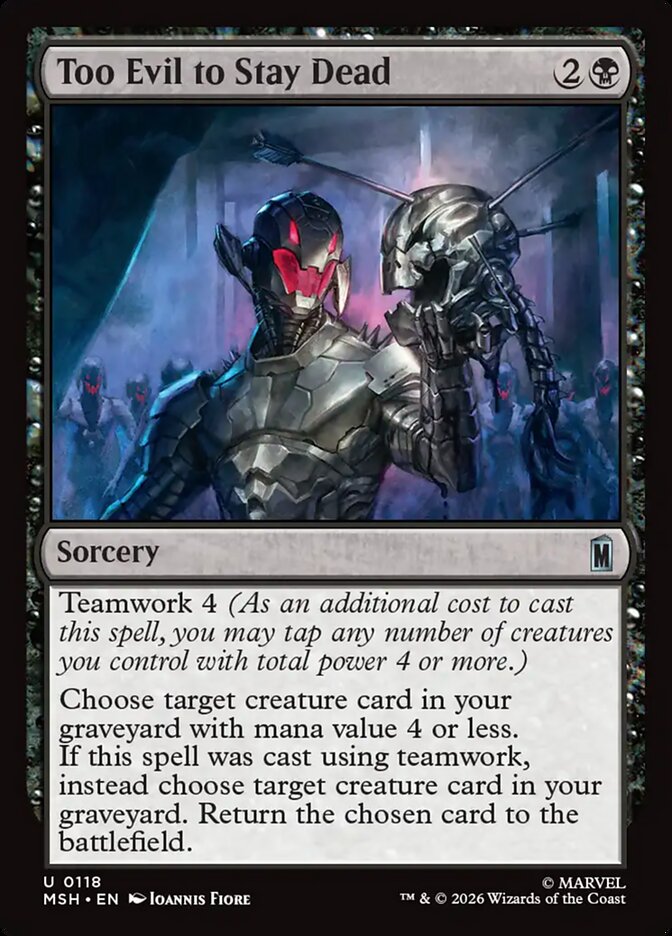 Too Evil to Stay Dead - carta Magic The Gathering