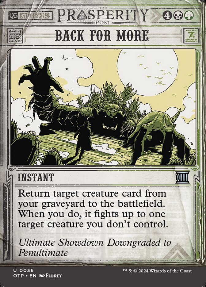 Back for More - carta Magic The Gathering