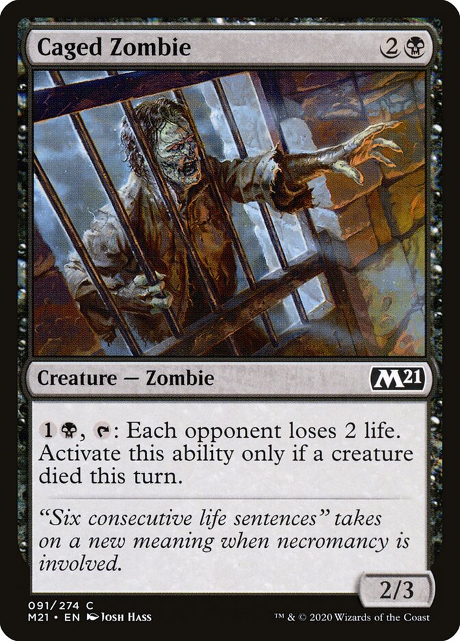 Caged Zombie - carta Magic The Gathering