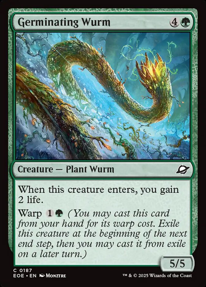 Germinating Wurm - carta Magic The Gathering