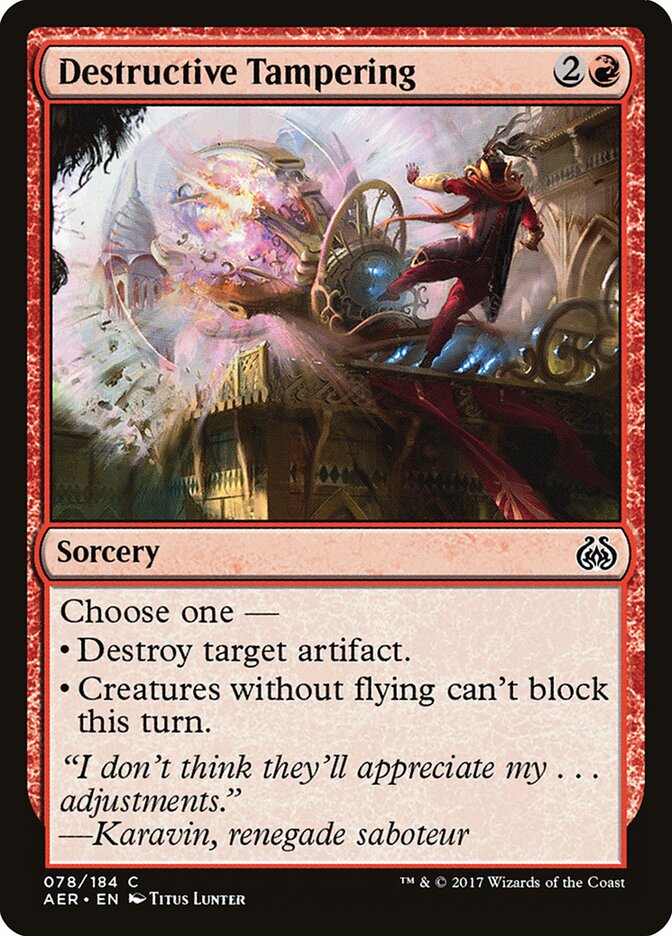 Destructive Tampering - carta Magic The Gathering