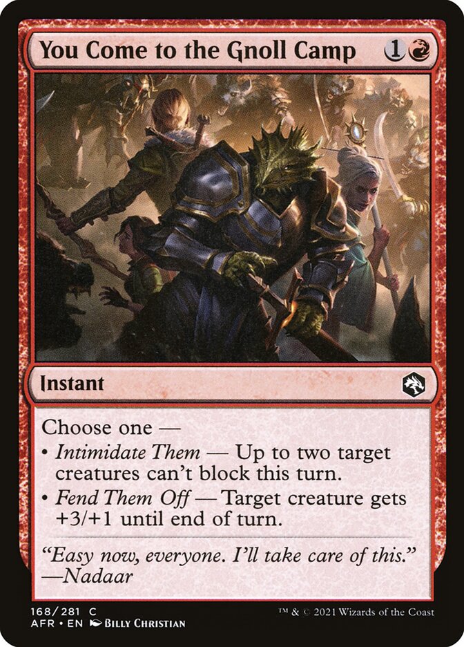 You Come to the Gnoll Camp - carta Magic The Gathering