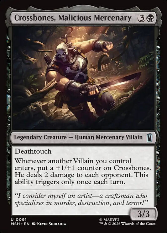 Crossbones, Malicious Mercenary - carta Magic The Gathering