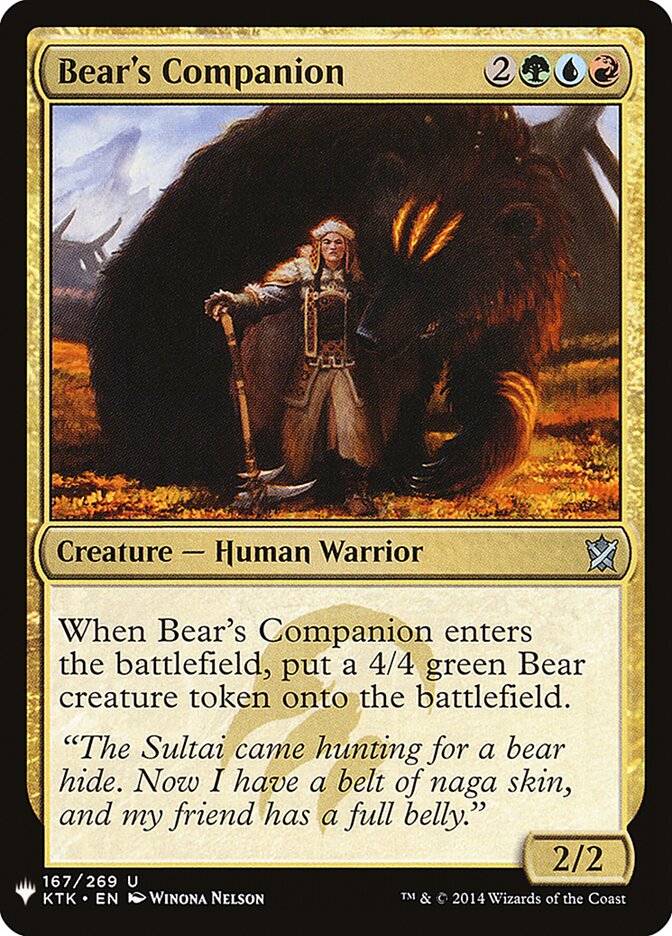 Bear's Companion - carta Magic The Gathering