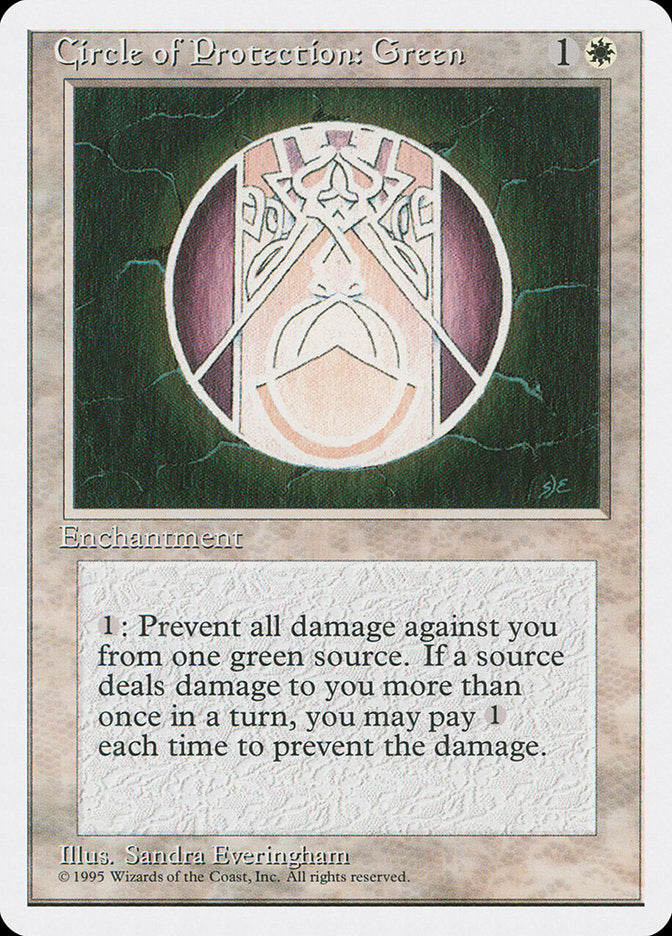 Circle of Protection: Green - carta Magic The Gathering