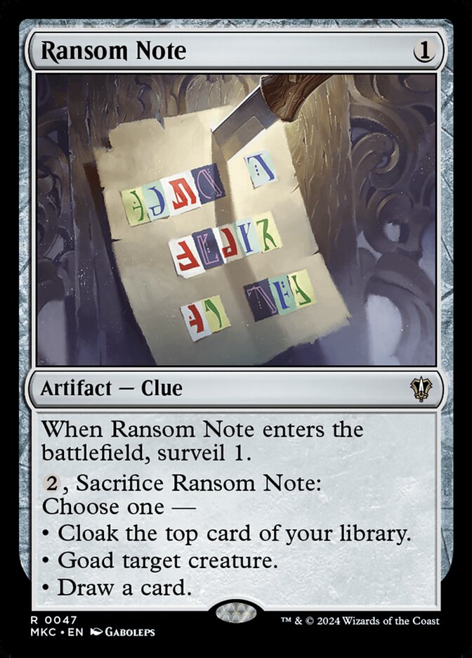 Ransom Note - MKC-047-NF-STD