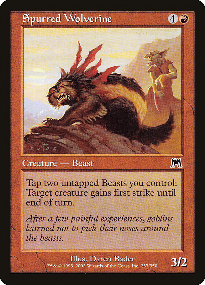 Spurred Wolverine - carta Magic The Gathering