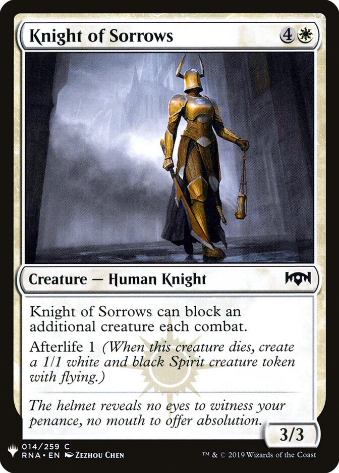 Knight of Sorrows - carta Magic The Gathering