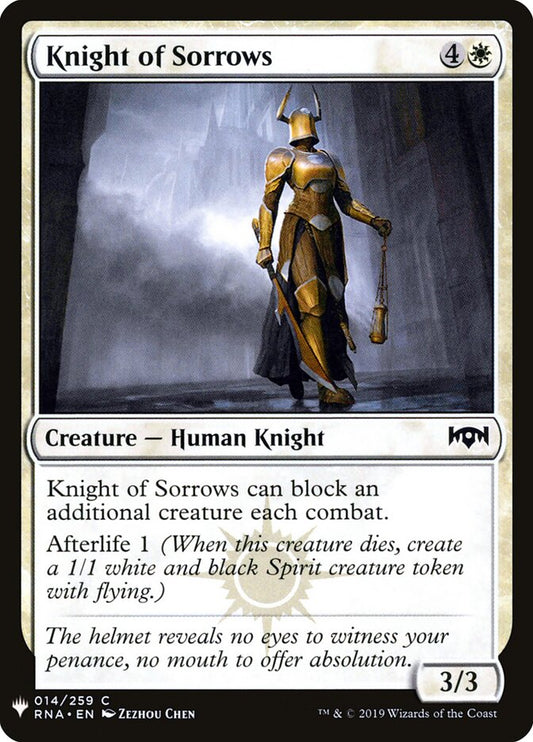 Knight of Sorrows - carta Magic The Gathering