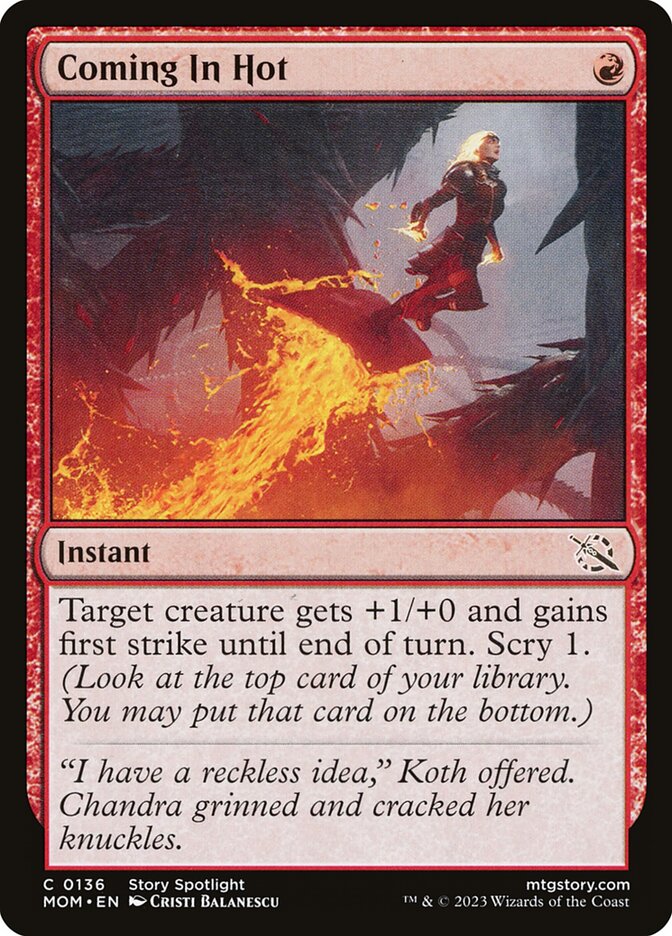 Coming In Hot - carta Magic The Gathering