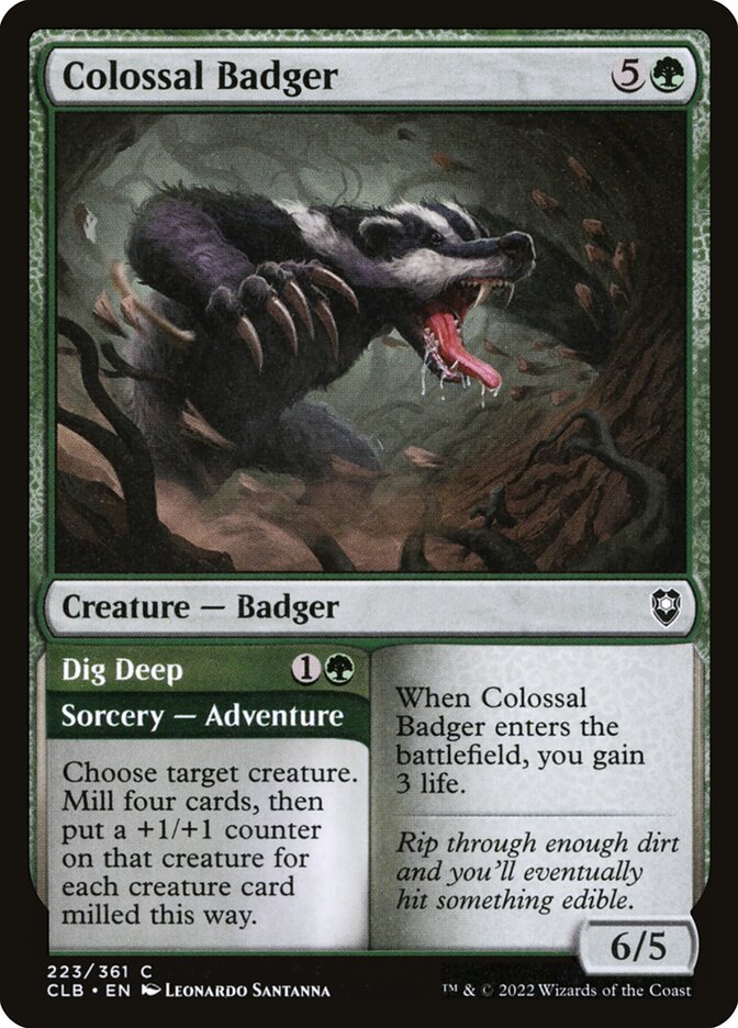 Colossal Badger // Dig Deep - carta Magic The Gathering