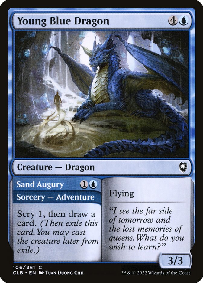 Young Blue Dragon // Sand Augury - carta Magic The Gathering