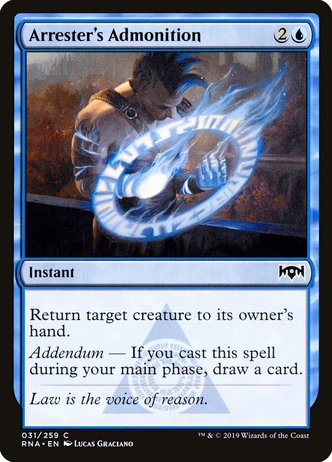 Arrester's Admonition - carta Magic The Gathering