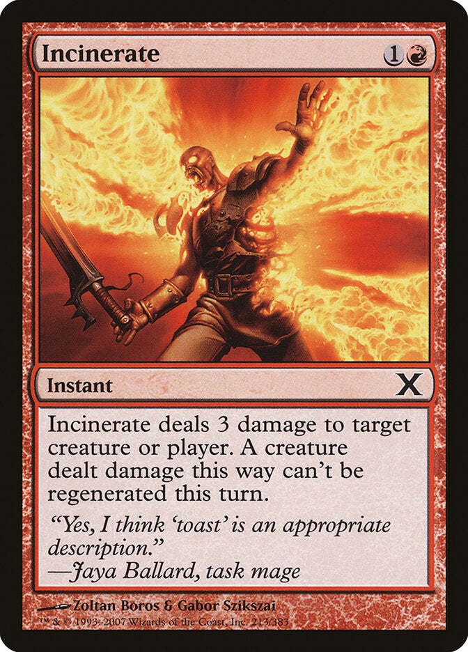 Incinerate - carta Magic The Gathering