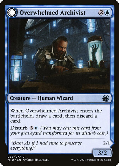 Overwhelmed Archivist - carta Magic The Gathering