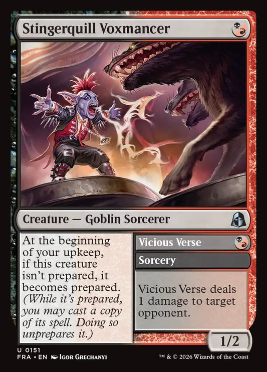 Stingerquill Voxmancer // Vicious Verse - carta Magic The Gathering