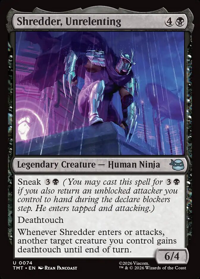 Shredder, Unrelenting - carta Magic The Gathering