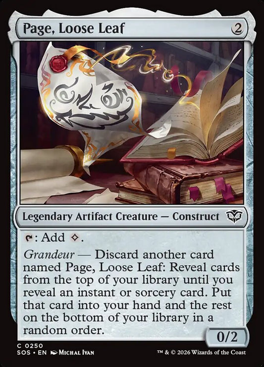 Page, Loose Leaf - carta Magic The Gathering