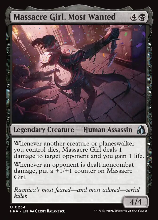 Massacre Girl, Most Wanted - carta Magic The Gathering