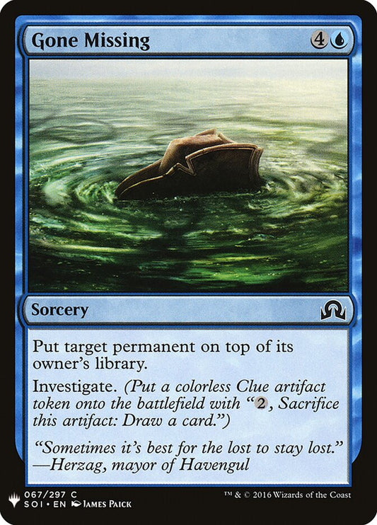 Gone Missing - carta Magic The Gathering
