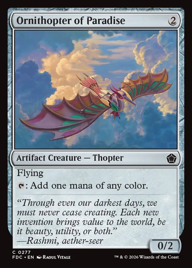 Ornithopter of Paradise - carta Magic The Gathering